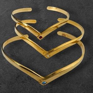Gold plated open cuff bracelet choose one